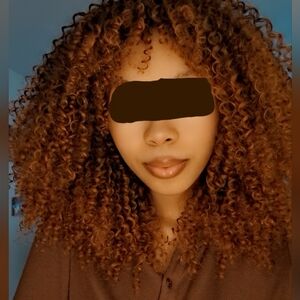 Brown Ombre Curly Afro Wig 18 Inch